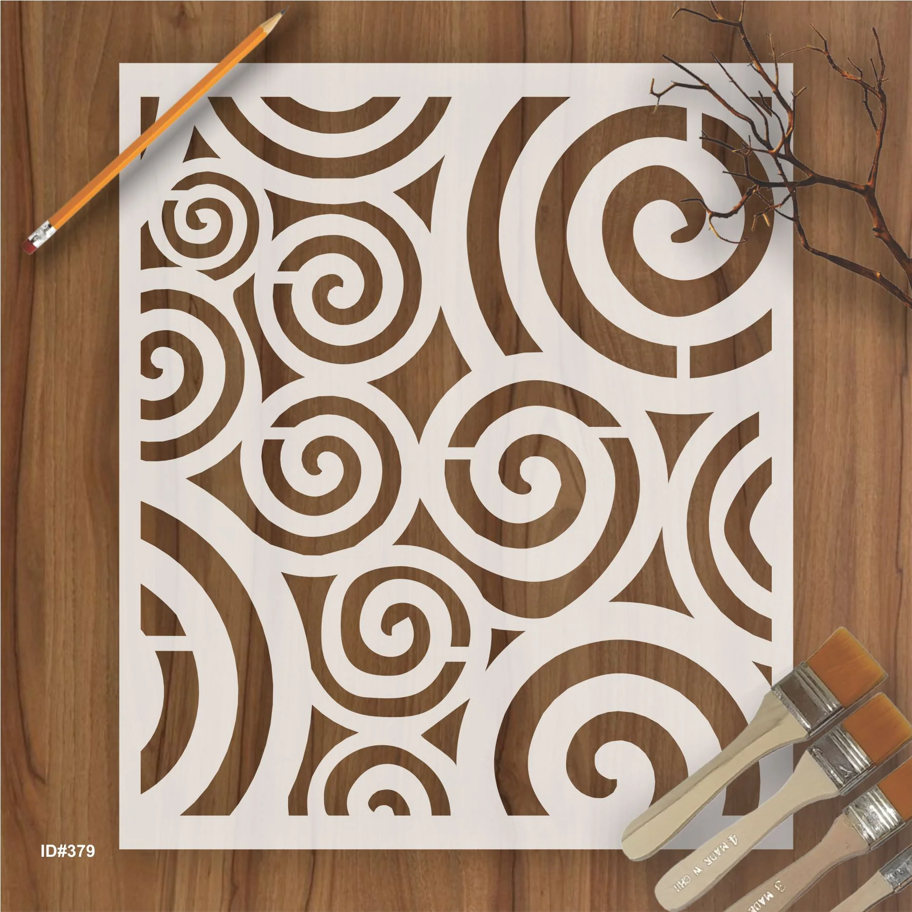 Swiral Pattren Stencil Reusable Stencil For Canvas And Wall Painting.ID #379