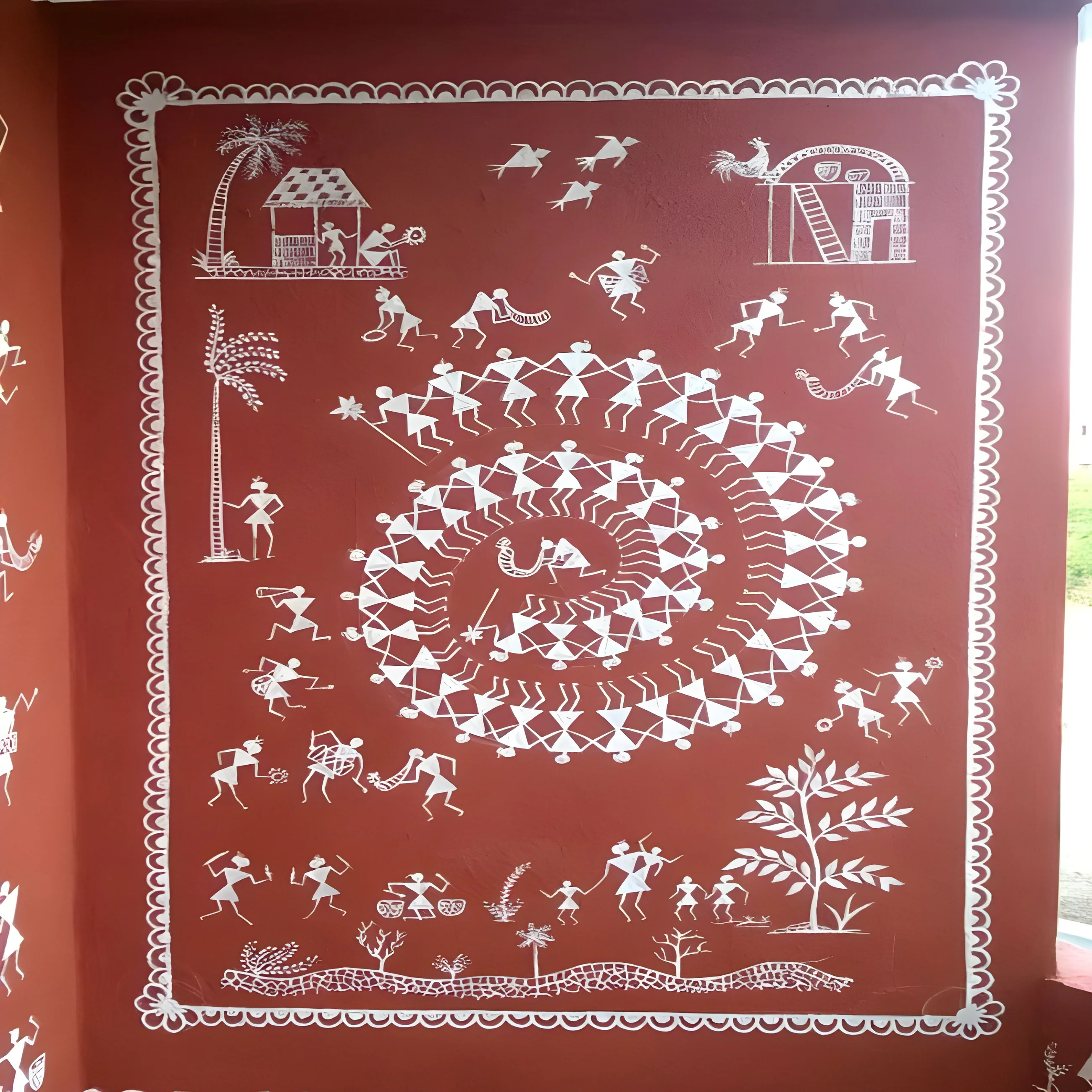 Warli Art Stencil | Tribal Folk Art Stencil for Wall Painting, Canvas, and Scrapbooking ID#4502 - Image 3